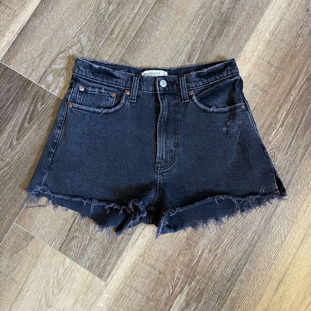 Abercrombie & Fitch Curve Love The Mom High Rise Denim Jean Shorts